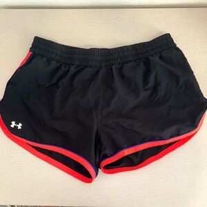 Under Armour Women's Black and Neon Pink Shorts